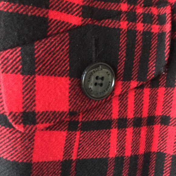Anne Klein buffalo plaid fall wool coat - Picture 4 of 6